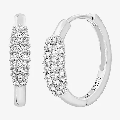 Diamonart Marilyn Monroe Womens White Cubic Zirconia 14mm Hoop Earrings