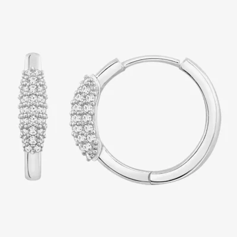 Diamonart Marilyn Monroe Womens White Cubic Zirconia 14mm Hoop Earrings