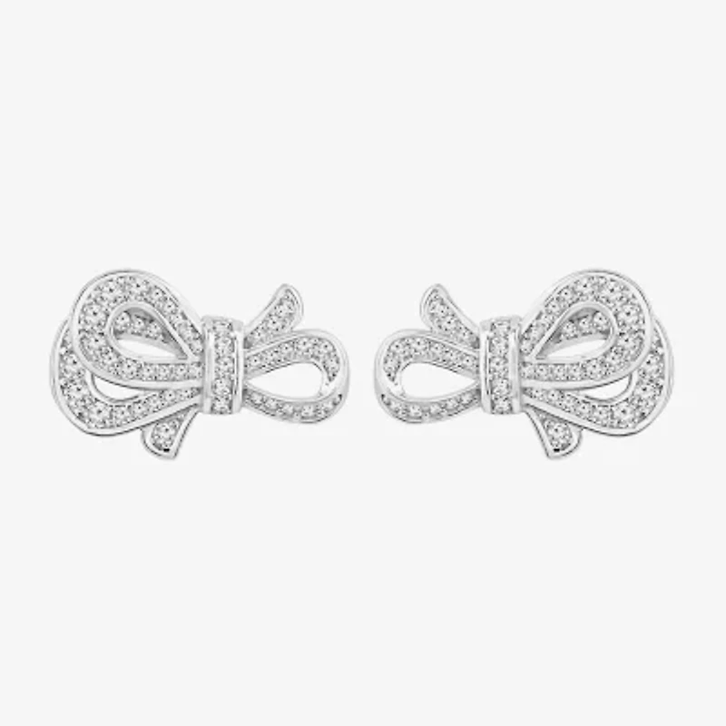 Diamonart Marilyn Monroe Simulated White Cubic Zirconia Platinum Over Silver 12.6mm Round Stud Earrings