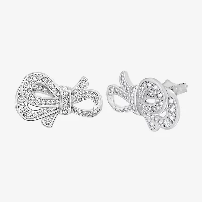 Diamonart Marilyn Monroe Simulated White Cubic Zirconia Platinum Over Silver 12.6mm Round Stud Earrings