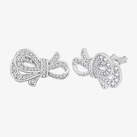 Diamonart Marilyn Monroe Simulated White Cubic Zirconia Platinum Over Silver 12.6mm Round Stud Earrings