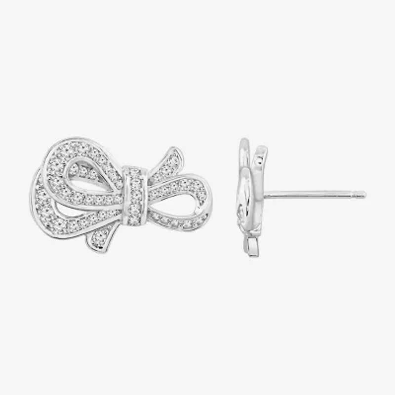 Diamonart Marilyn Monroe Simulated White Cubic Zirconia Platinum Over Silver 12.6mm Round Stud Earrings