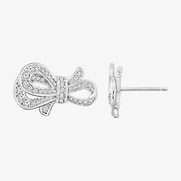 Diamonart Marilyn Monroe Simulated White Cubic Zirconia Platinum Over Silver 12.6mm Round Stud Earrings