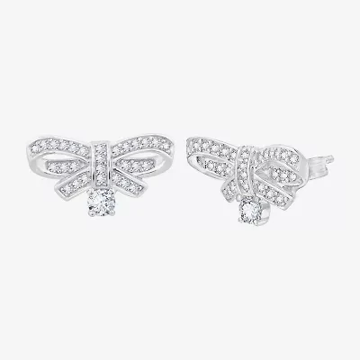 Diamonart Marilyn Monroe Simulated White Cubic Zirconia Platinum Over Silver 7.8mm Round Stud Earrings