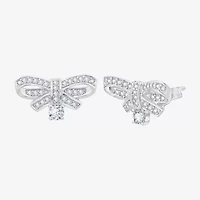 Diamonart Marilyn Monroe Simulated White Cubic Zirconia Platinum Over Silver 7.8mm Round Stud Earrings