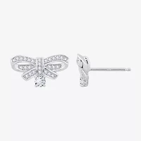 Diamonart Marilyn Monroe Simulated White Cubic Zirconia Platinum Over Silver 7.8mm Round Stud Earrings