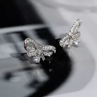 Diamonart Marilyn Monroe Simulated White Cubic Zirconia Platinum Over Silver 7.8mm Round Stud Earrings