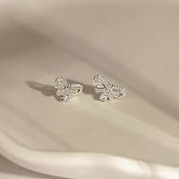 Diamonart Marilyn Monroe Simulated White Cubic Zirconia Platinum Over Silver 7.8mm Round Stud Earrings