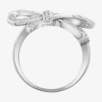 Diamonart Marilyn Monroe Womens Cubic Zirconia Platinum Over Silver Bow Cocktail Ring