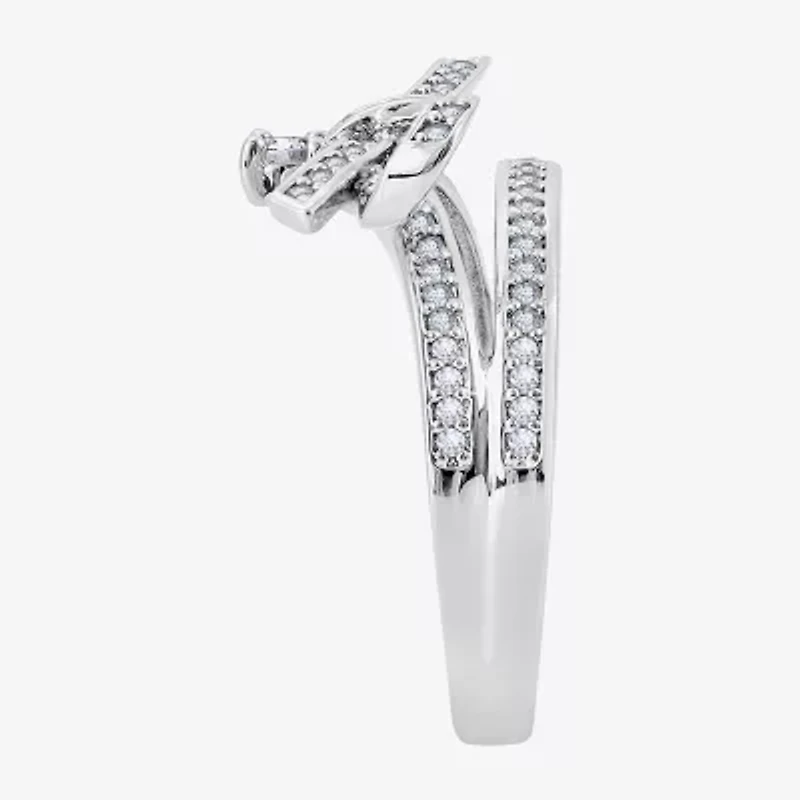 Diamonart Marilyn Monroe Womens Cubic Zirconia Platinum Over Silver Bow Cocktail Ring