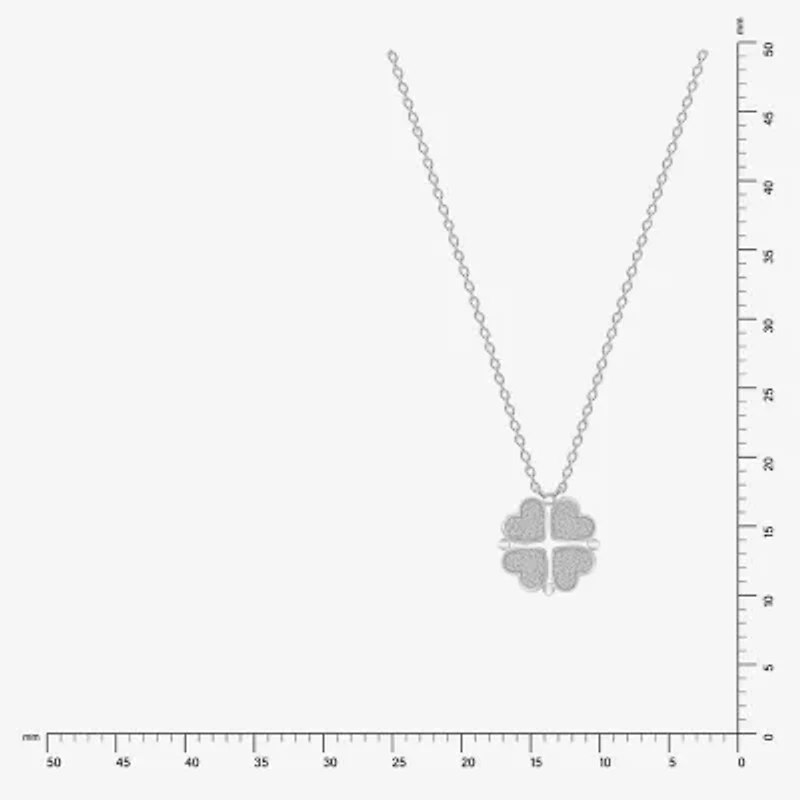 Diamonart Marilyn Monroe Womens Cubic Zirconia Platinum Over Silver Clover Heart 16 Inch Pendant Necklace