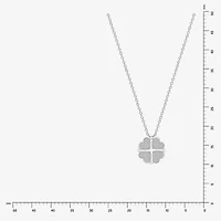 Diamonart Marilyn Monroe Womens Cubic Zirconia Platinum Over Silver Clover Heart 16 Inch Pendant Necklace