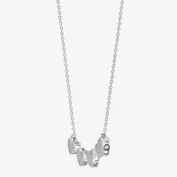 Diamonart Marilyn Monroe Womens Cubic Zirconia Platinum Over Silver Clover Heart 16 Inch Pendant Necklace