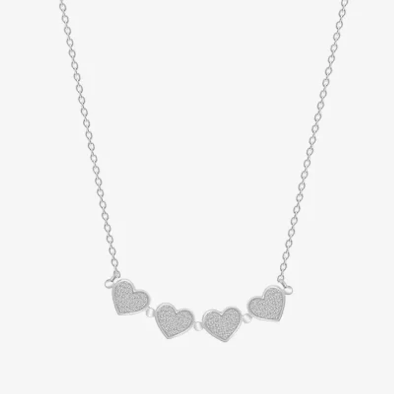 Diamonart Marilyn Monroe Womens Cubic Zirconia Platinum Over Silver Clover Heart 16 Inch Pendant Necklace