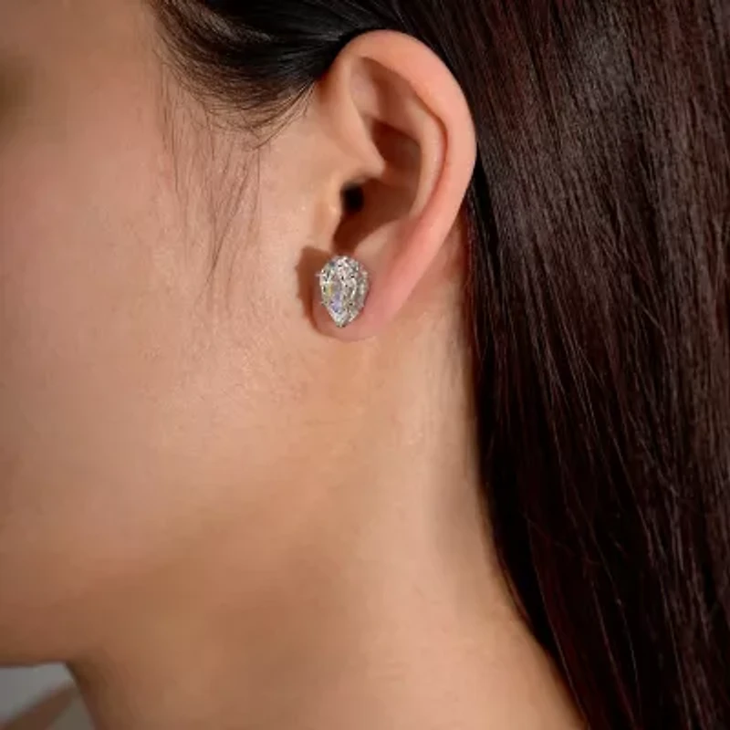 Diamonart Marilyn Monroe 7 1/4 Ct. T.W. White Cubic Zirconia Platinum Over Silver 13.2mm Round Stud Earrings