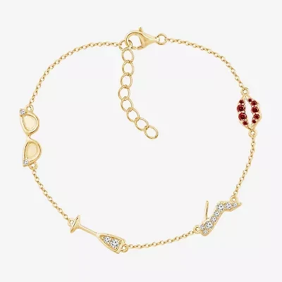 Diamonart Marilyn Monroe Womens 14K Gold Over Silver 6 3/4 Inch Cable Round Chain Bracelet
