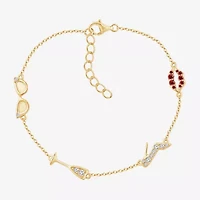 Diamonart Marilyn Monroe Womens 14K Gold Over Silver 6 3/4 Inch Cable Round Chain Bracelet