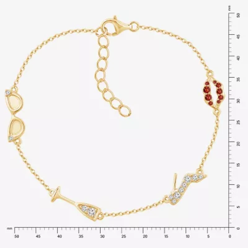 Diamonart Marilyn Monroe Womens 14K Gold Over Silver 6 3/4 Inch Cable Round Chain Bracelet