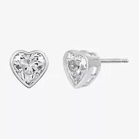 Diamonart Marilyn Monroe 2 3/4 CT. T.W. White Cubic Zirconia Platinum Over Silver 7.8mm Heart Stud Earrings