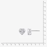 Diamonart Marilyn Monroe 2 3/4 CT. T.W. White Cubic Zirconia Platinum Over Silver 7.8mm Heart Stud Earrings