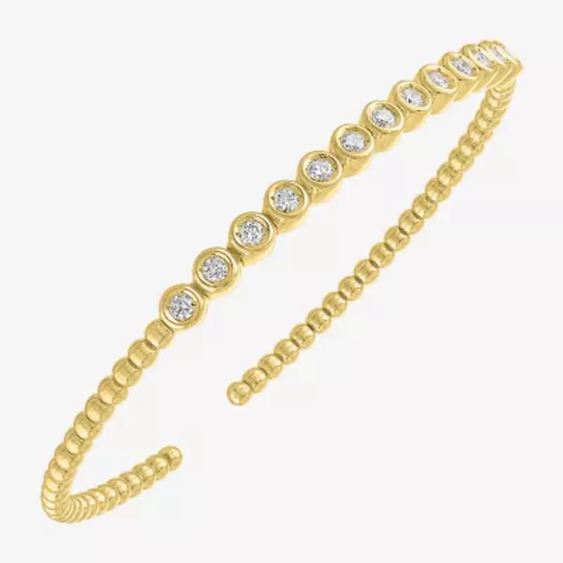 Diamond Addiction (G-H, Si2-I1) Womens 1/2 CT. T.W. White Diamond 14K Gold Over Silver Sterling Silver Cuff Bracelet