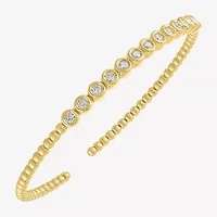 Diamond Addiction (G-H, Si2-I1) Womens 1/2 CT. T.W. White Diamond 14K Gold Over Silver Sterling Silver Cuff Bracelet