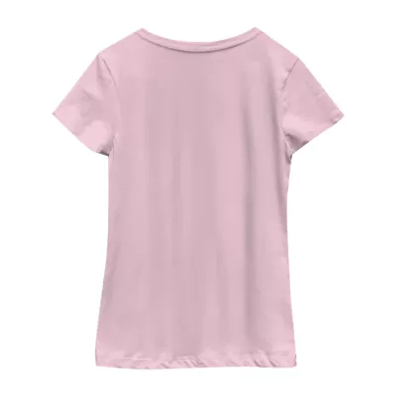 Disney Little & Big Kid Girls Crew Neck Short Sleeve Slim Fit Lilo Stitch Graphic T-Shirt
