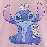 Disney Little & Big Kid Girls Crew Neck Short Sleeve Slim Fit Lilo Stitch Graphic T-Shirt