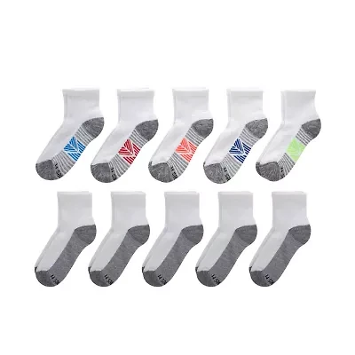 Hanes Little & Big Kid Boys Multi-Pack 10 Pair Quarter Ankle Socks