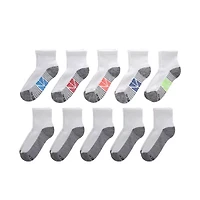 Hanes 10 Pair Quarter Ankle Socks Boys