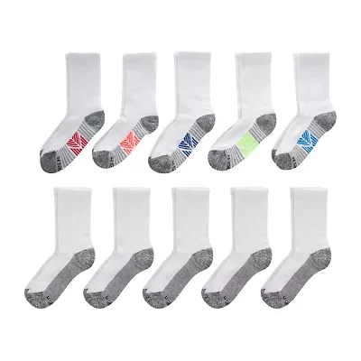 Hanes Little & Big Kid Boys 10 Pair Crew Socks