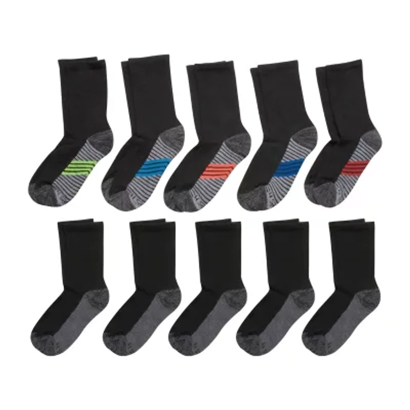 Hanes Little & Big Kid Boys 10 Pair Crew Socks