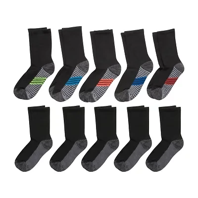 Hanes Little & Big Kid Boys 10 Pair Crew Socks