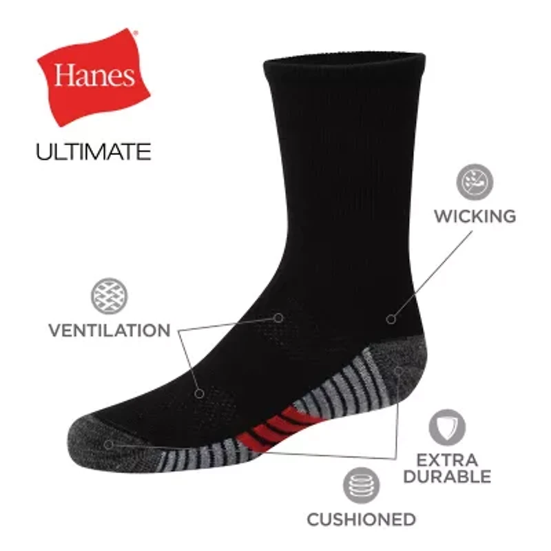 Hanes Little & Big Kid Boys 10 Pair Crew Socks