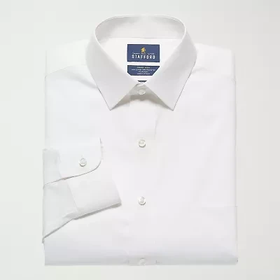 Stafford Magna Ready® Mens Regular Fit Easy-on + Easy-off Sensory Friendly Adaptive Stretch Fabric Wrinkle Free Long Sleeve Dress Shirt