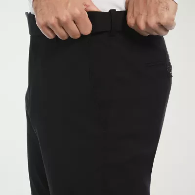 Savane Premium Stretch Expandable Waist Mens Straight Fit Dress Flat Front Pant