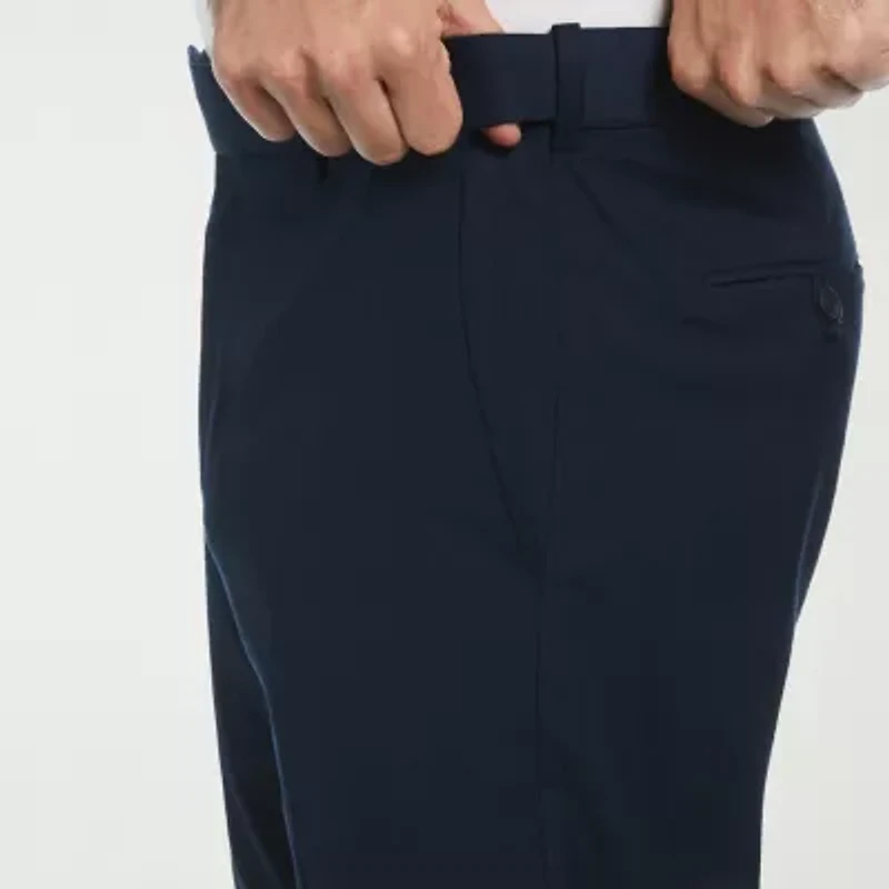 Savane Premium Stretch Expandable Waist Mens Straight Fit Dress Flat Front Pant