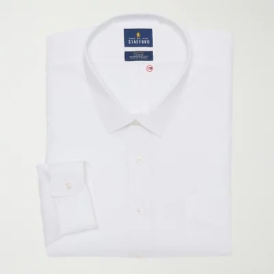 Stafford Smart Tech Mens Big & Tall Regular Fit Easy-on + Easy-off Adaptive Stretch Fabric Wrinkle Free Long Sleeve Dress Shirt