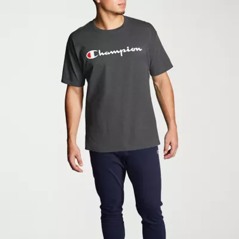Champion Jersey Mens Crew Neck Short Sleeve Athletic Fit Graphic T-Shirt