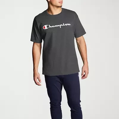 Champion Jersey Mens Crew Neck Short Sleeve Athletic Fit Graphic T-Shirt