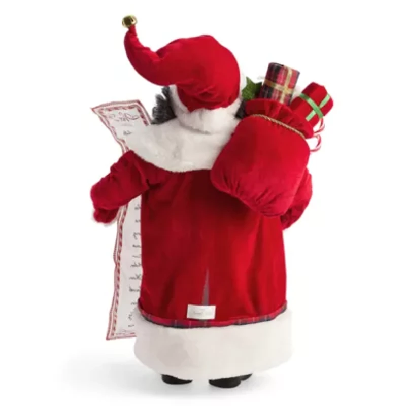 North Pole Trading Co. 18in List African American Christmas Santa Figurine