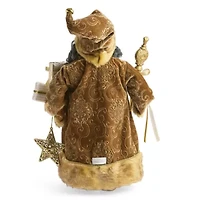 North Pole Trading Co. 18in Gold Coat African American Christmas Santa Figurine