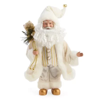 North Pole Trading Co. 12in Suspenders Christmas Santa Figurine