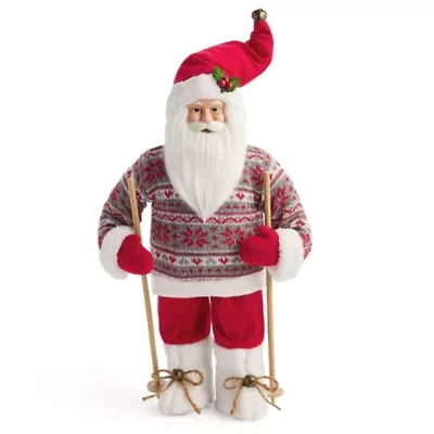 North Pole Trading Co. 18in Ski Christmas Santa Figurine