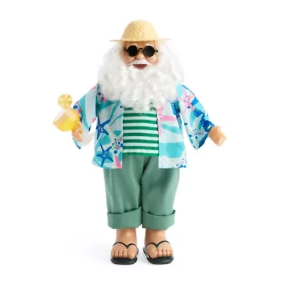 North Pole Trading Co. 12in Beach Christmas Santa Figurine