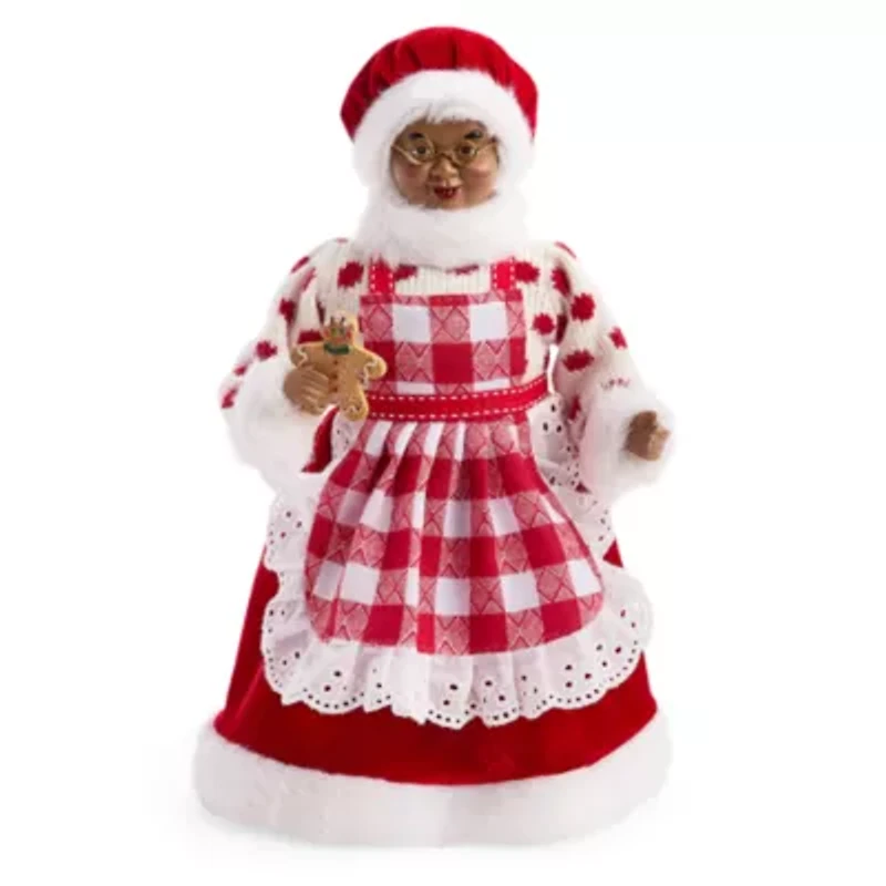 North Pole Trading Co. 12in Mrs Clause African American Christmas Santa Figurine