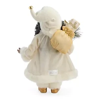 North Pole Trading Co. 12in White Coat African American Christmas Santa Figurine