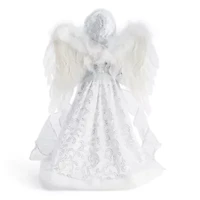 North Pole Trading Co. 16in White And Silver African American Christmas Angels Figurine