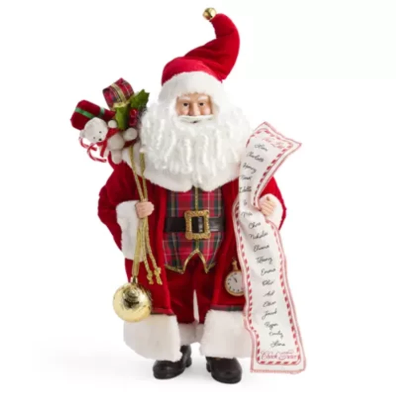 North Pole Trading Co. 18in List Christmas Santa Figurine