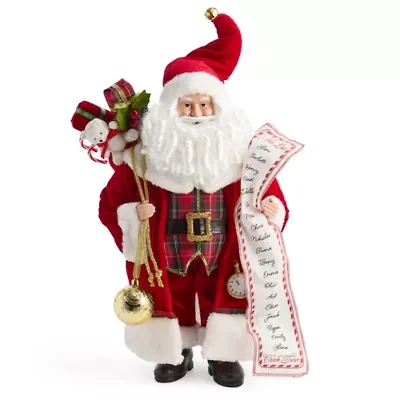 North Pole Trading Co. 18in List Christmas Santa Figurine